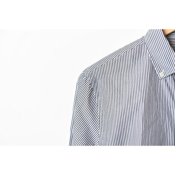 TODD SNYDER Striped Black White Button-Down Shirt Cotton Regular Fit XS - Picture 5 of 13